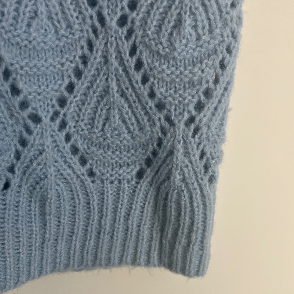KAREN BY SIMONSEN CruzKB Knit Vest Acrylic/Wool/Alpaca Light Blue Women’s L - Picture 6 of 8